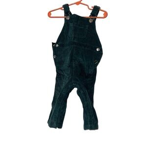 Hanna Andersson dark Green corduroy holiday Overalls sz 75 12-18m